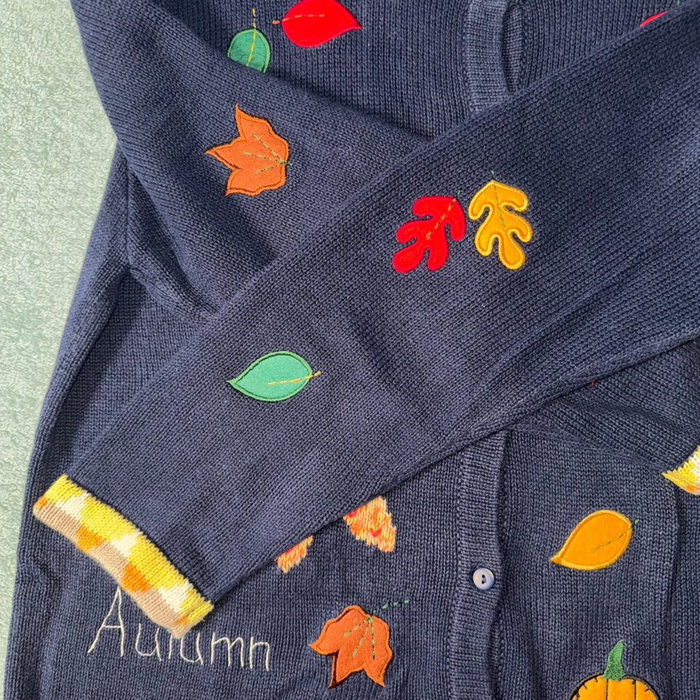 The Quacker Factory Womens Embroidered Multi Color Buttoned down Cardigan Large - Picture 9 of 14